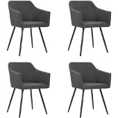 vidaXL Chaises de salle à manger 4 pcs. Tissu gris foncé