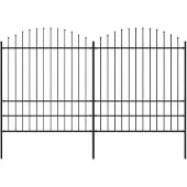 vidaXL Clôture de jardin avec lances (1.75-2)x3.4 m acier noir