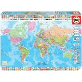 Educa Puzzle 1500 pièces Carte politique du monde 18500