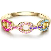 Glanzstücke Bague bleu clair / or / rose / rose clair
