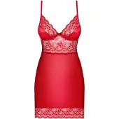 Obsessive Lovica - nuisette en dentelle avec string - rouge - L/XL