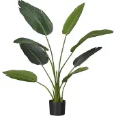 Emerald Plante artificielle Strelitzia 120 cm en pot Vert