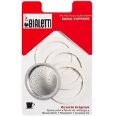 Bialetti Grille Micro-Filtre + 3 joints pour Moka / Dama 6 tasses Réf. 0800004
