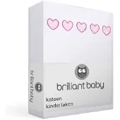 Briljant Drap Lit Bébé Briljant Heart Blanc (Coton)-100 x 150 cm (Ledikantlaken)