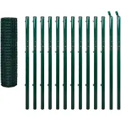 vidaXL Clôture européenne acier 25 x 1,7 m vert