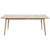 Ebuy24 Canes Table de salle à manger en plaqué chêne et chêne délavé blanc massif.