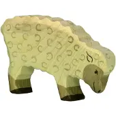 Holztiger Figurine en bois : Animaux de la Ferme : Mouton mangeant