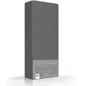 Romanette Drap-housse Surmatelas Romanette Gris Anthracite (Double Jersey)-2-persoons (140/150 x 200/210/220 cm)