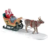 Lemax Figurine décorative - LEMAX SLITTA DEL POLO NORD - Rouge - Noël - Poliresine