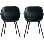 Hartman Sophie elegance garden chair - Dark green - set of 2 - black rondo base