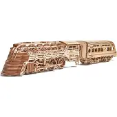 Wood Trick Atlantic Express Train 3D Puzzles en bois pour les adultes et les enfants construire - 26,7x4 in - Rides jusqu' 9 pieds - kit de mo