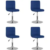 vidaXL Chaise de salle à manger 4 pcs. Pivotant Bleu Tissu