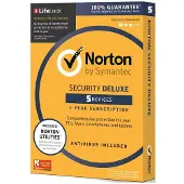 Norton Security Deluxe 5 Appareils / 1 an - Aucun abonnement