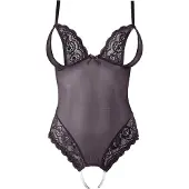 Cottelli collection - body ouvert en dentelle avec perles - noir