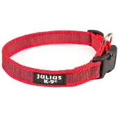 Julius-K9 Collier de chien caoutchouté Rouge M (M, Chien, Promenade, Sport canin, Travail)