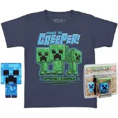 Funko POP! Minecraft And Short Sleeve T-shirt Creeper Bleu M Enfants