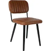 White Label Jake Worn Dining Chair Leatherette Brown