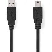 Nedis - Câble USB - USB (M) pour mini USB type B (M) - USB 2.0 - 2 m - rond - noir