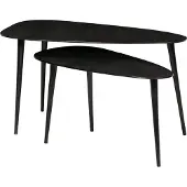 Woood Table d'appoint triangulaire - Métal - Nickel noir - 49x89x49 - Lot de 2