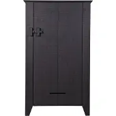 Woood Gijs, armoire de salon, armoire de rangement, en pin, noire