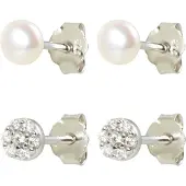 Glanzstücke Boucles d'oreilles argent / transparent / blanc perle