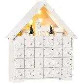 HOMCOM Adventskalender 24 Lades met LED 2-in-1 Ontwerp