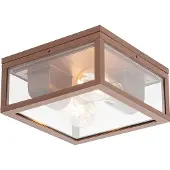 QAZQA Plafonnier industriel brun rouille IP44 2 lumières - Charlois
