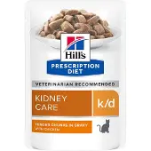 Hill's Pet Nutrition Prescription Diet Feline k/d Kidney Care z kurczakiem 12x85 g w saszetkach