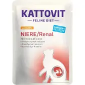 Kattovit Feline Diet Renal Chicken Aliments humides avec du poulet pour les chats souffrant de problèmes rénaux 24x85 g