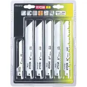Ryobi Pack de 6 lames scie sabre OnePlus universelles bois et métal 100/152 mm RAK06RB