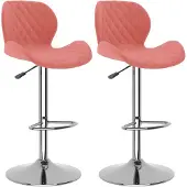 vidaXL Tabouret de bar 2 pcs velours rose
