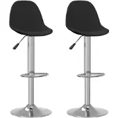 vidaXL lot de 2 tabourets de bar en polyester et acier 41 x 90-112 x 45 cm Noir