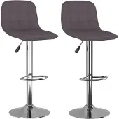vidaXL Tabouret de bar 2 pcs. Tissu taupe