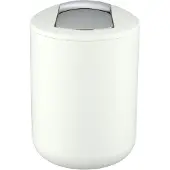 Wenko Poubelle de salle de bain , modèle Brasil S, 2 litres, avec couvercle à charnière, en plastique incassable sans BPA, blanche, Ø 14 x 21 cm