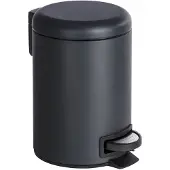Wenko 22143100 léman poubelle cosmétique à pédale acier inoxydable noir 17 x 25 x 22,5 cm 3 l