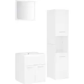 vidaXL Ensemble de meubles de salle de bain blanc en bois composite