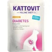 Kattovit Feline Diet Diabetes Chicken Aliments humides au poulet pour chats diabétiques 24x85 g