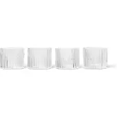 Ferm Living Ripple Verres bas - Lot de 4 Clear