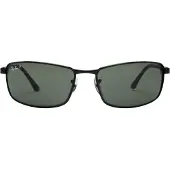 Ray-Ban - Lunettes de soleil lifestyle polarisantes - RB3498 Polished Black G-15 Green en Aluminium - Noir
