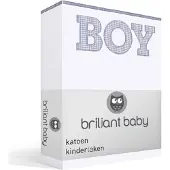 Briljant Drap Berceau Briljant Boy Gris (Coton)-75 x 100 cm (Wieglaken)