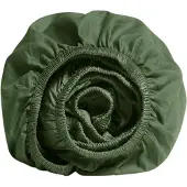Yumeko - Drap housse - Satin De Coton - 140x200x30 - Vert