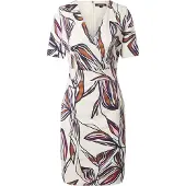 Comma Robe fourreau beige clair / bleu marine / marron / rose