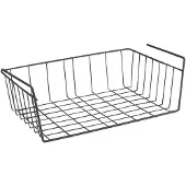 Metaltex Panier de rangement suspendu - - Babette - 30 x 26 cm - métal noir - s'accroche sans vis