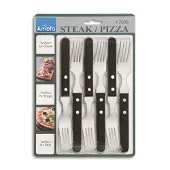 Amefa Ensemble de fourchettes à steak 6 pcs Argenté et noir