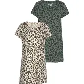 Vivance Chemise de nuit 'Dreams' beige / gris / vert