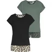 Vivance Pyjama 'Dreams' beige / vert / noir