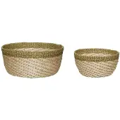 Hubsch Paniers Palmier Naturel/vert Clair (série De 2) | 821505