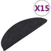 vidaXL Tapis d'escalier autocollants 15 pcs 56x17x3 cm Anthracite