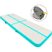 vidaXL Tapis de gymnastique gonflable avec pompe 500x100x20 cm PVC vert