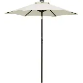 vidaXL Parasol avec éclairage LED blanc sable 200x211 cm Alu